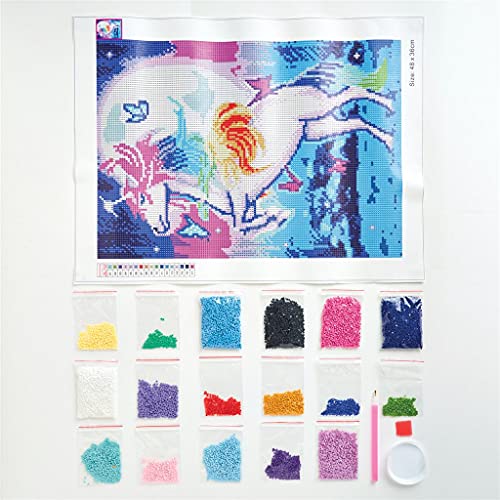 Simply Make Diamond Art Kit, Magical Unicorn, Diamond Painting Kits for Adults Vibrant Picture Canvas with Accessories - Image 2