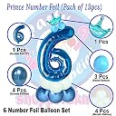 Shopperskart Blue 32 Inches Numbers 6 Shape Large Big Foil Helium Balloons For Party Decorations In Happy Birthday Anniversary Office Items Materials Set Pack,13 Pcs gallery image