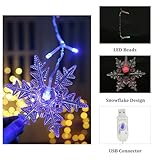 MAINOSHY Christmas Window Lights Indoor, 96LED 4M Snowflake String Lights Curtain Fairy Light with 8 Flashing Modes Xmas Decoration for Indoor Party Wedding Bedroom (Multicolor) - Image 4