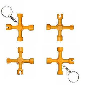 GWP Triangle Key Universal 4 Way Multikey, Cabinet, Meter box, CNC Panel, Electric Panel, Elevator, Panel Easy Unlock Set of 1 Polyamide