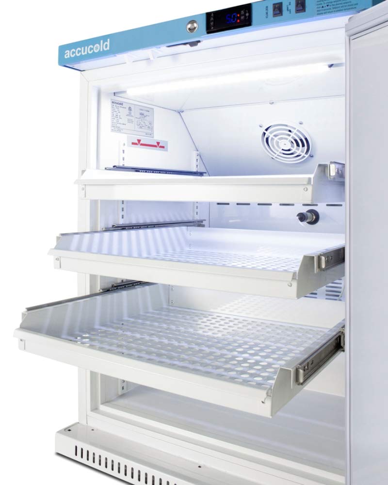 Summit Appliance Ars6pvdr Pharma-Vac 6 Cu.Ft. Freestanding ADA Height All-Refrigerator With 3 Removable Ventilated Drawers, Silver-Ion Handle on Fridge.com - View 5
