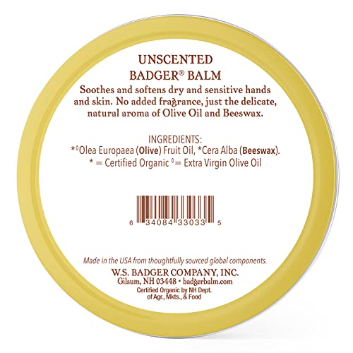 Badger - Unscented Dry Skin Balm, Sensitive Skin Balm, Moisturizing Balm For Dry Cracked Skin, Unscented Balm, Skin Moisturizer Balm, 2 Oz (2 Pack) #TOP1