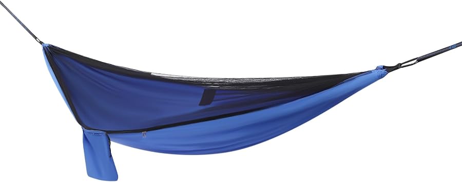 Camping Hammock, Portable Hammocks with Mosquito Net Tent and Rain Fly Tarp,Heavy Duty Tree Strap Nylon Parachute Hammock for Outdoor Backpacking Hiking Camping Traveling 440Lbs Blue