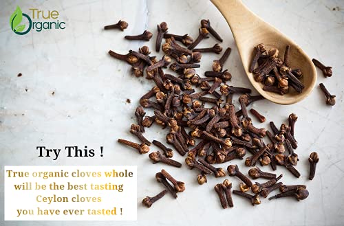 True Organic Ceylon Cloves Whole, 16 Ounces Bulk Bag, Usda Organic & Kosher Certified, Non-Gmo, Fresh Organic Cloves, Perfect For Baking, Cooking, Drinks, Teas & Beverages, Pure Ceylon Premium Quality [ 16 Oz ] #TOP4