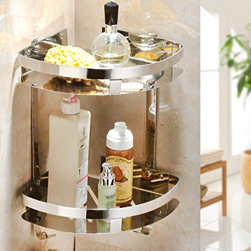 Étagère d'angle de salle de bain sans perçage pour douches encombrées (x2)