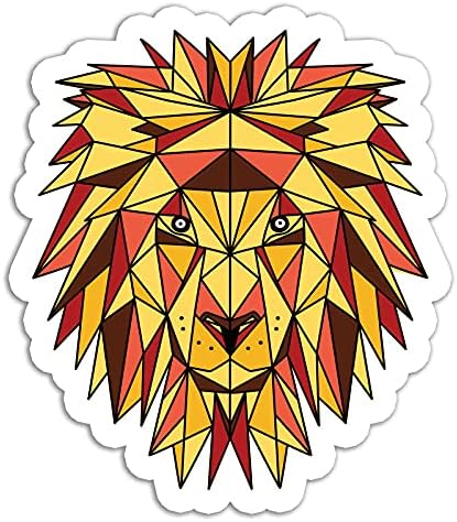 Lion quality assurance Sticker Polygon security Animal Waterbottle Stickers