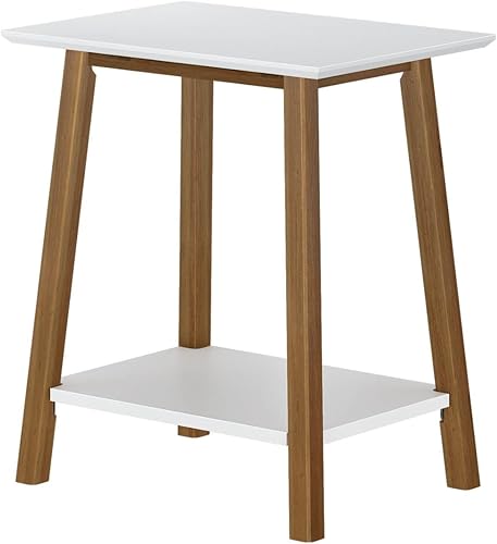 Miniatura 4 de Plank+Beam Mesa auxiliar de madera con almacenamiento, mesas auxiliares modernas de mediados de siglo para sala de estar, mesita de noche pequeña de