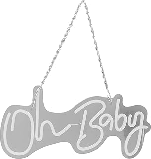 Oh Baby Neon Letrero Acrílico USB Luz Alimentada para la Fiesta de Fiestas Bedding Baby, bajo Consumo de Energía (luz blanca)