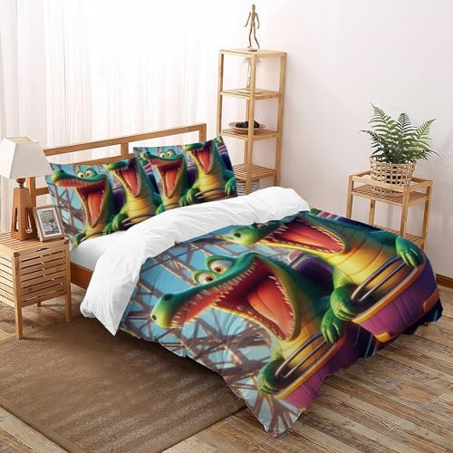 Housse de couette double crocodile pour des nuits pleines d'aventures - 2
