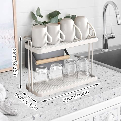 Miniatura 2 de Qivine Escurre Biberones Con Bandeja De Goteo, Metal De Seca Biberones De 2 Pisos, Soporte Escurrebiberones Reutilizable Para Biberone, Vasos B