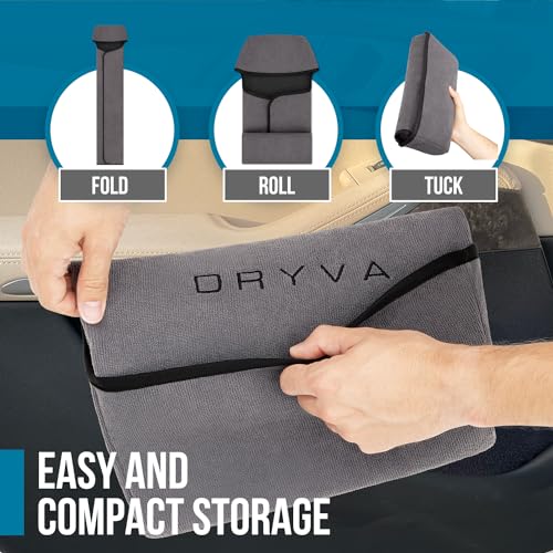 Image of DryvaSeat - Premium Microfiber Towel Car Seat Cover - Waterproof & Sweatproof - Universal Fit, Machine Washable, Non-Slip - Seat Protector for Car, Truck, SUV, Van (Gray, 2 Pack)