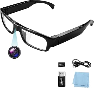 1080P Camera Glasses Video Glasses HD Eyewear Spy Camera Video Recording Camera Photo Taking Video Camcorder for Meeting, Travel, Sports(Included 32G TF Card)