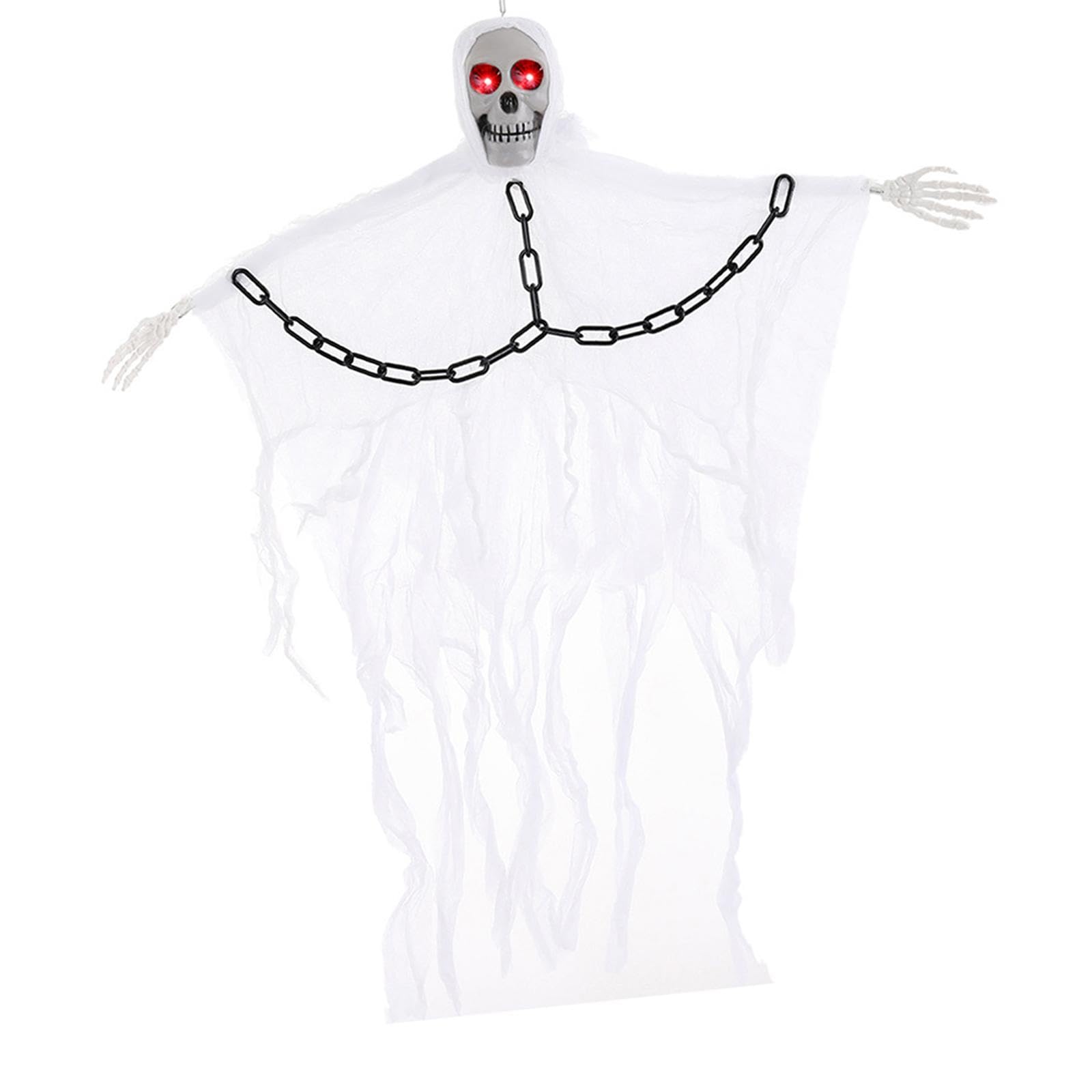 Halloween Skelett Dekoration Hängendes DIY Deko mit Realistischem Design Und Einfacher Aufhängung für Themenpartys Und Veranstaltungen, Weiß