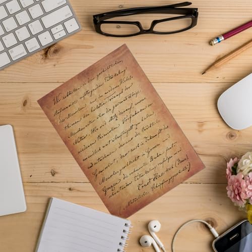 70 Blatt Vintage Briefpapier Vintage Papier, Altes Papier DIN A4, Urkundenpapier A4 Bedruckbar, Ähnlich wie Pergamentpapier zum Bedrucken, für Einladungen Briefe Bastelpapier(Dunkelgelb)