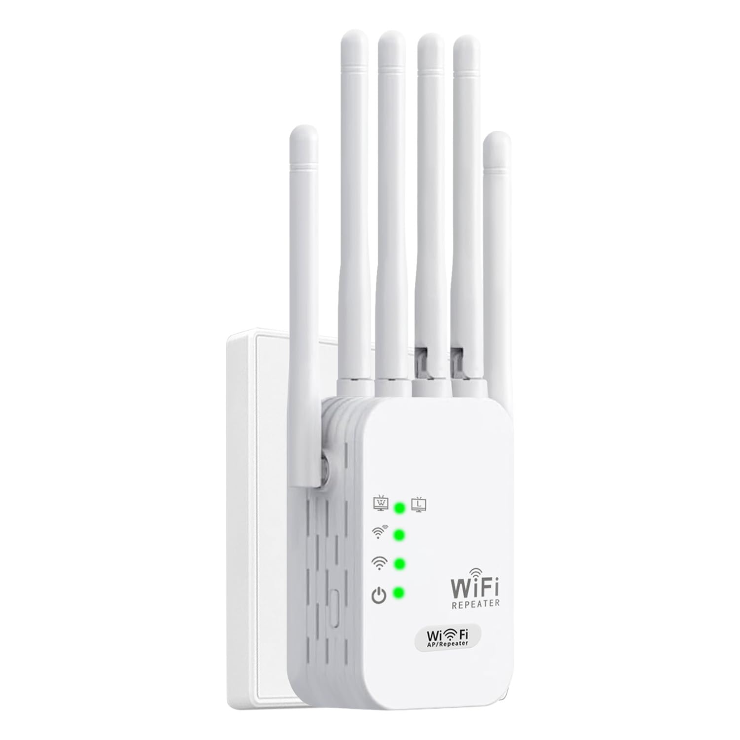 Répéteur WiFi,Amplificateur WiFi,repeteur WiFi Puissant avec 6 Antennes Puissantes,2 Ports LAN,Mode Répéteur & Routeur & AP,repeteur WiFi Exterieur Couverture WiFi de 10 000 m²,Facile à Installer,c002