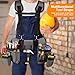 Tool Belt With Suspenders, 22 Pockets Tool Bags, Multi-Functional Adjustable Waist Tool Belt Heavy Duty Tool Organizer Suitable for Electrician,Framers,Carpenter, Construction (Gray, medium)