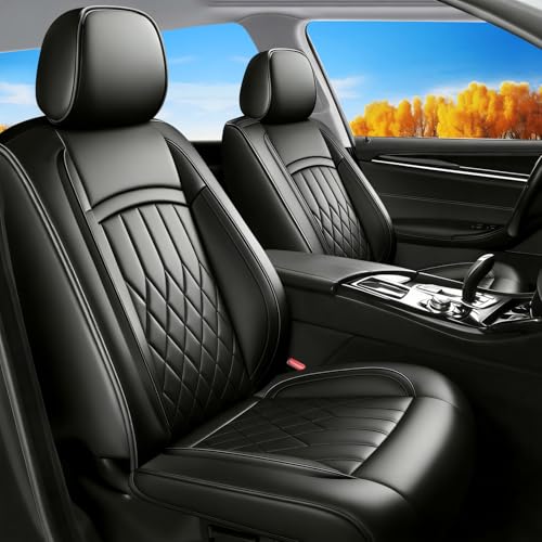 Banklif Car Seat Covers Compatible with Subaru Outback 2010-2025 2026 - Waterproof Breathable Leather Automotive Seat Cushions Protector Airbag Compatible Reinforced Sewing Full Set (Black)