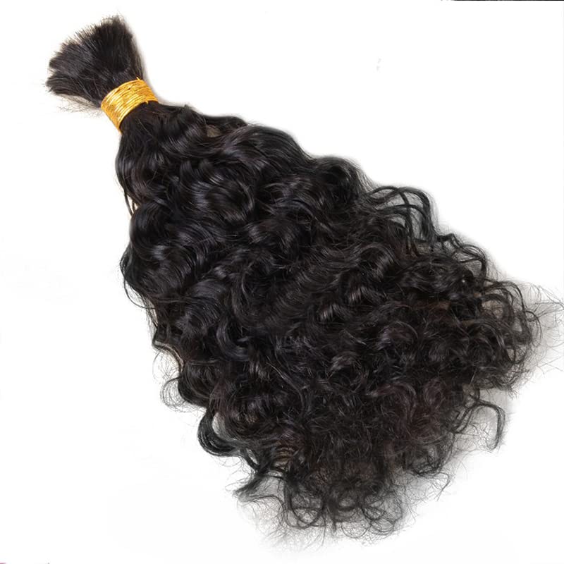 22inch Loose Wave Human Hair Bulk for Braiding Wet and Wavy Extensions Natural Black 1Bundle Human Bulk Braiding Hair for Micro Braids No Weft Weaving100g/Bundle