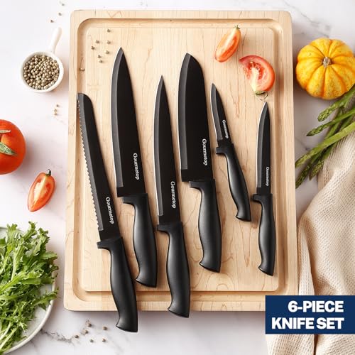 image for Gourmetop Kitchen Knife Set with No Drilling Magnetic Strip for Kitche