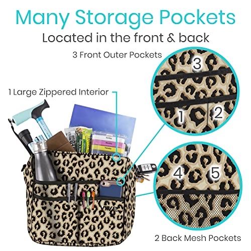 Vive Wheelchair Bag For Accessories - Fits Walkers, Rollators, And Chairs - Adjustable Senior Backpack - Folding Bag For Elderly Women, Rolling Tray Caddy Pouch Adult Tote Attachment, Water Resistant #TOP3