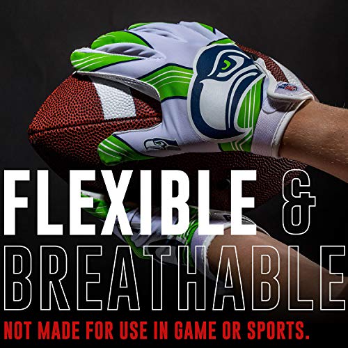 Image of Franklin Sports Youth NFL Football Receiver Gloves - Kids Football Gloves Pair - NFL Team Logos and Silicone Palm