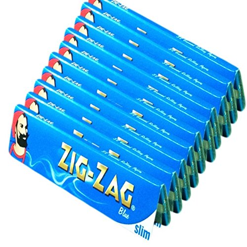 Zig Zag Blue King Size Slim Rolling Papers - 10 Booklets by Trendz