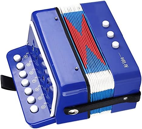 Button Accordion, 7 Keys 2 Bass Kids Accordion Educational Musical Instrument Rhythm Toy
