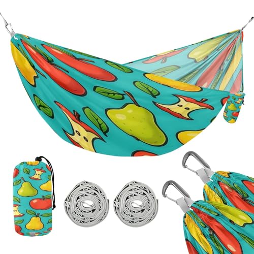 ATTX Colorful Cartoon Pears Camping Hammock - Lightweight & Portable Hammocks, Heavy Duty 330lbs Capacity for Indoor, Hiking, Backpacking, Travel, Backyard, Beach#146