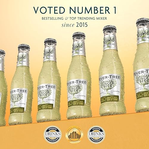 Image of Fever-Tree Light Ginger Beer - Premium Low Calorie Mixer for Cocktails and Mocktails, 6.8 fl oz Bottles, Pack of 24 - Naturally Sourced, Non-GMO