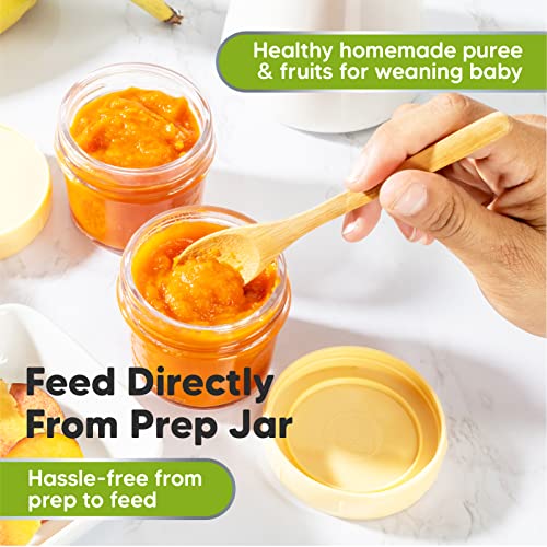 KeaBabies 12Pack Glass Baby Food Containers LeakProof, Microwavable