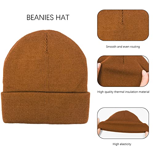 Jolbndcv 4 Pack Unisex Beanie Hats Knit Skull Cap Warm Stocking Hats Striped Winter Cuffed Beanies For Men Women #TOP2