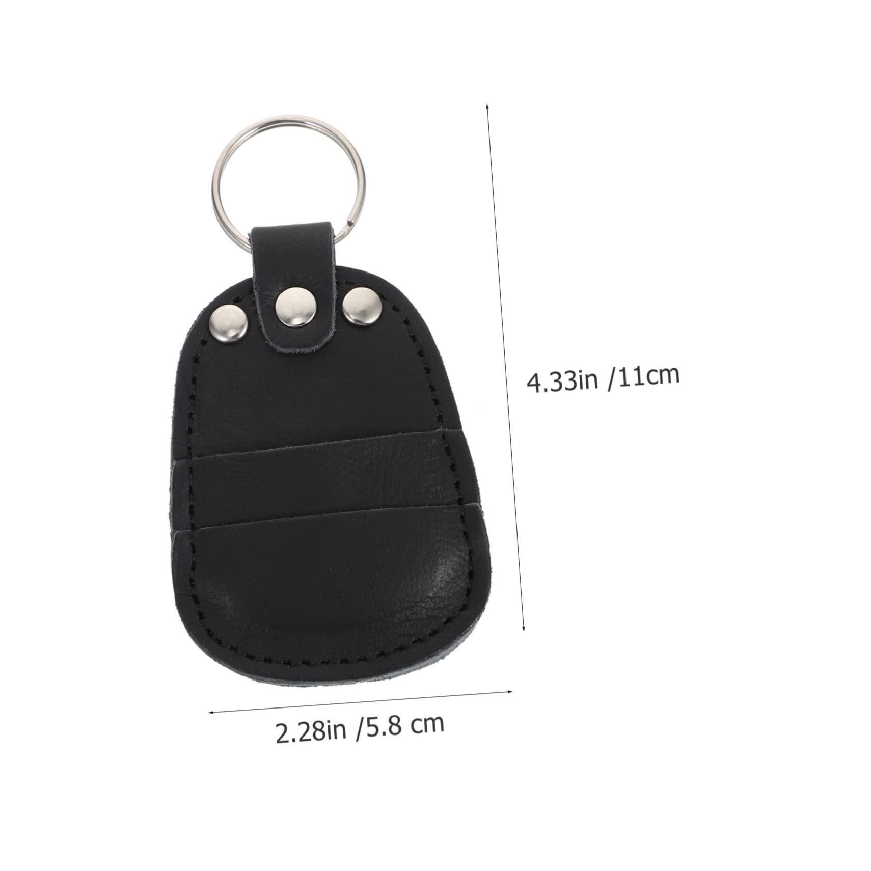 VANZACK Convenient Cowhide Guitar Pick Storage Bag Portable Plectrum Pouch for Organizing Guitar Picks Durable Black Design Closure for Easy Access and Protection