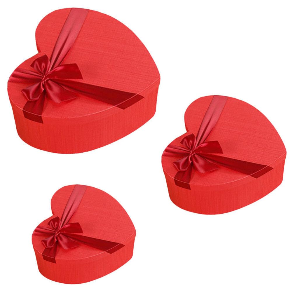 SHERCHPRY Herzförmige Geschenkbox 3 Stück aus Papier für Valentinstag Weihnachten Elegant und Praktisch
