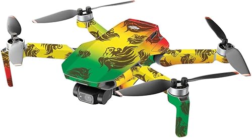 Miniatura 2 de MightySkins - Compatible con DJI Mini 2 Dron portátil - Rasta Lion  Funda protectora de vinilo duradera y única  Fácil de aplicar, quitar y cambiar