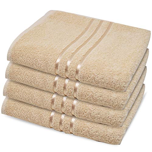 Asciugamani super morbidi, bianchi, 50 x 90 cm, 500 g/mq, 100% puro cotone filato ad anello, alta qualità per hotel, ideali per l'uso quotidiano, facili da lavare in lavatrice, tessuto in 100% cotone filato ad anello, non solo donano alla pelle una sensazione di morbidezza, ma sono anche molto resistenti, ecologici e senza sostanze chimiche nocive. Sicuri per te e la tua famiglia, realizzati con materiali naturali.
