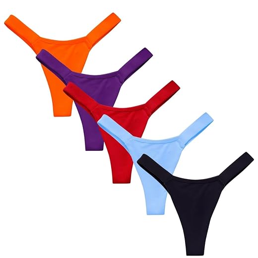 Kit 5 Calcinha Fio Dental Duplo Em Poliamida Lingerie Confortável Feminino Luxo Moda Intima