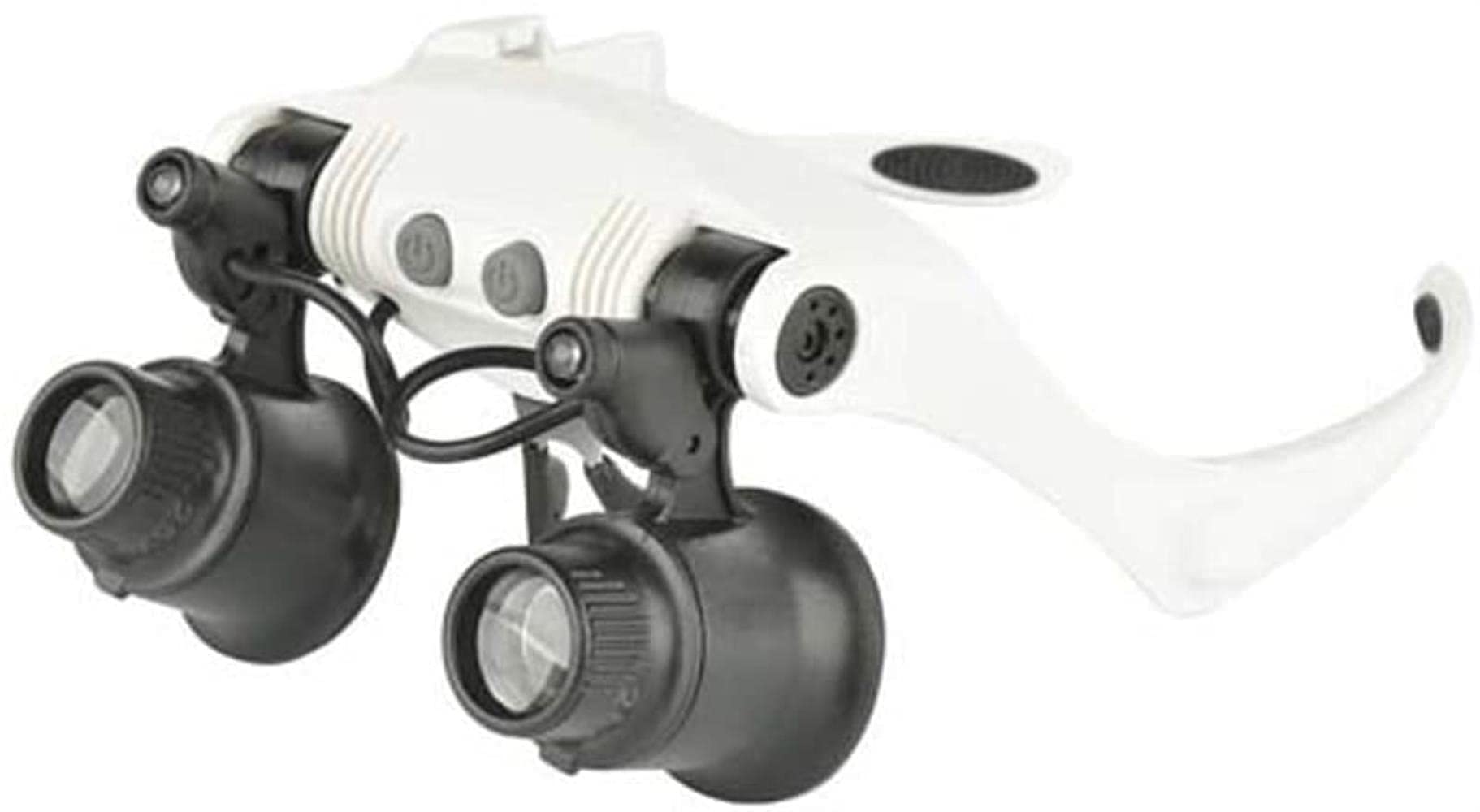 Lupa portátil Lupa de Montaje en Cabeza, Lupa de Diadema Lupas Intercambiables con 2 Luces LED 4 Lentes Desmontables para, Lectura, reparación electrónica de Relojes