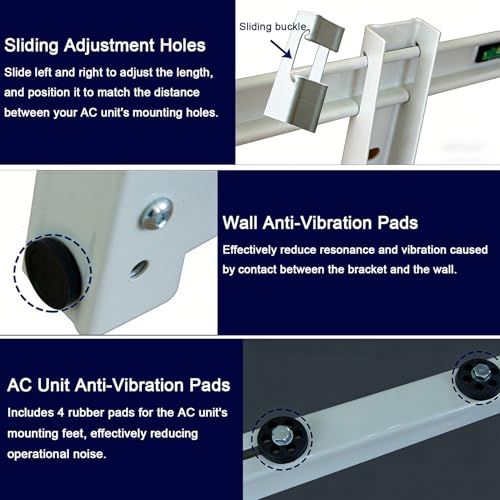 Patins en caoutchouc anti-vibrations avec support mural mini-split