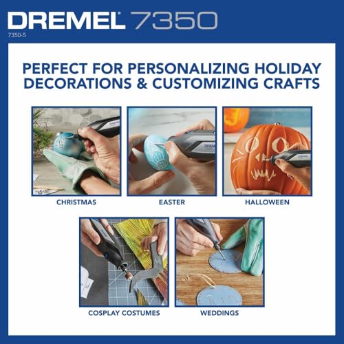 Image of Dremel 7350-5 Cordless Rotary Tool Kit, Includes 4V Li-ion Battery and 5 Rotary Tool Accessories - Ideal for Light DIY Projects and Precision Work