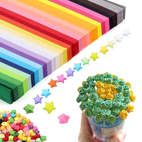 540 estrelas Origami, 27 cores folhas tiras de papel estrela da sorte, papel de estrela de cor para crianças e adultos