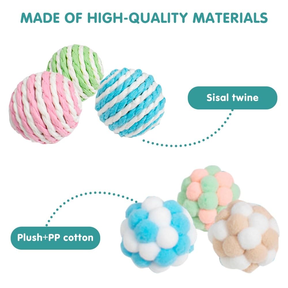 Palline Con Piume Per Gatti - 3 Pezzi In Silicone - Giocattolo Rimbalzante Per Interni Ed Esterni - Foto 10