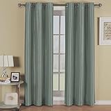 Gorgeous Home *Different Solid Colors & Sizes* (#72) 1 Panel Solid Thermal Foam Lined Blackout Heavy Thick Window Curtain Drapes Bronze Grommets (Silver Blue, 84
