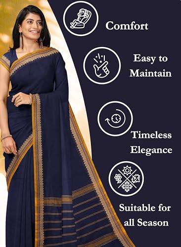 Image of Women's Chettinad Cotton Sarees | Handloom Saree with Blouse | Pure Cotton Sarees for Women Daily use and All Occasion Wear| Soft, Comfort Cotton Saree