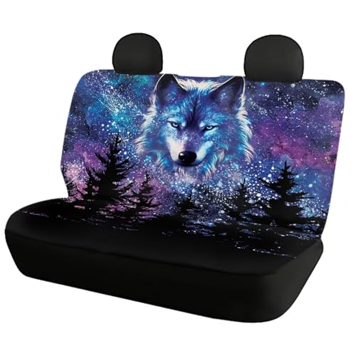 Housses de siège de voiture Wolf Galaxy avant arrière en polyester