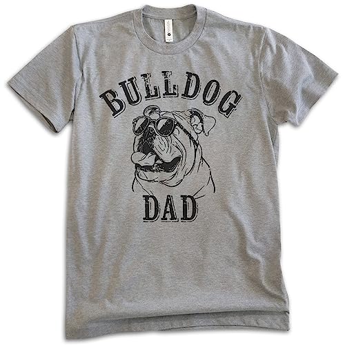 EVERTREE CLOTHING English Bulldog Dad T-Shirt Unisex Mens Shirt English Bulldog Owner Cool Dog Dad Gift Dark Heather Gray X-Large