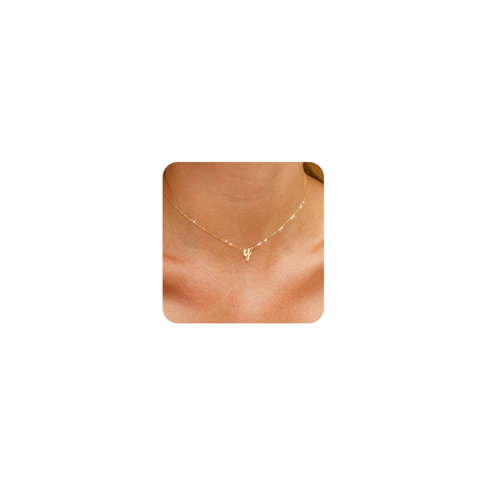 YDYDTTKD Iniziale s per Donne Ragazze alla Lettera Piccola AZ Ciondolo Elegante Oro con iniziali Non Appannamento Simpatico Nome Personalizzato Gioielli Girocollo Personalizzati