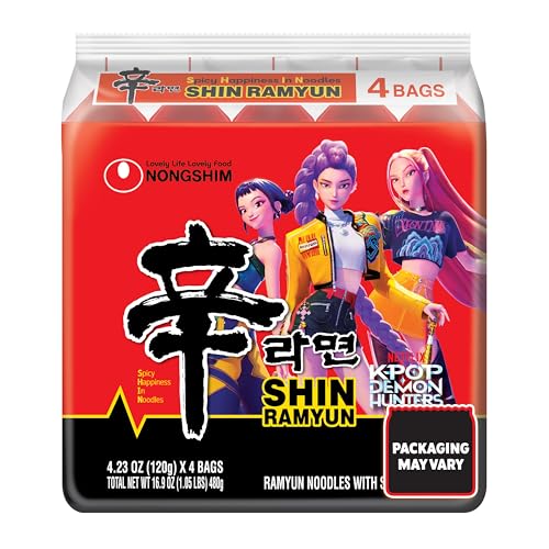 Nongshim Ramen Noodles, Gourmet Instant Ramen, Premium Microwavable Noodle Soup, Spicy Shin, Family Pack, 4.23 Ounce (Pack of 16) - Packaging Graphic May Vary image 11