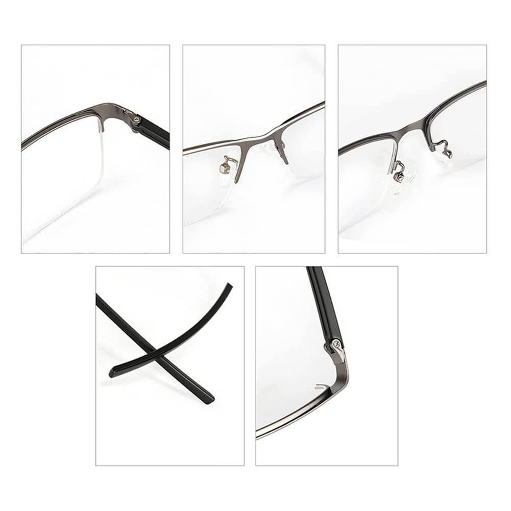 RICCIE Phototrope Herren-Sonnenbrille für den Außenbereich, ultraleichter Metallrahmen 1.56 asphärische Harzgläser Lesebrille / UV400 Dioptrie +0,25 bis +3,0,04,+1.75