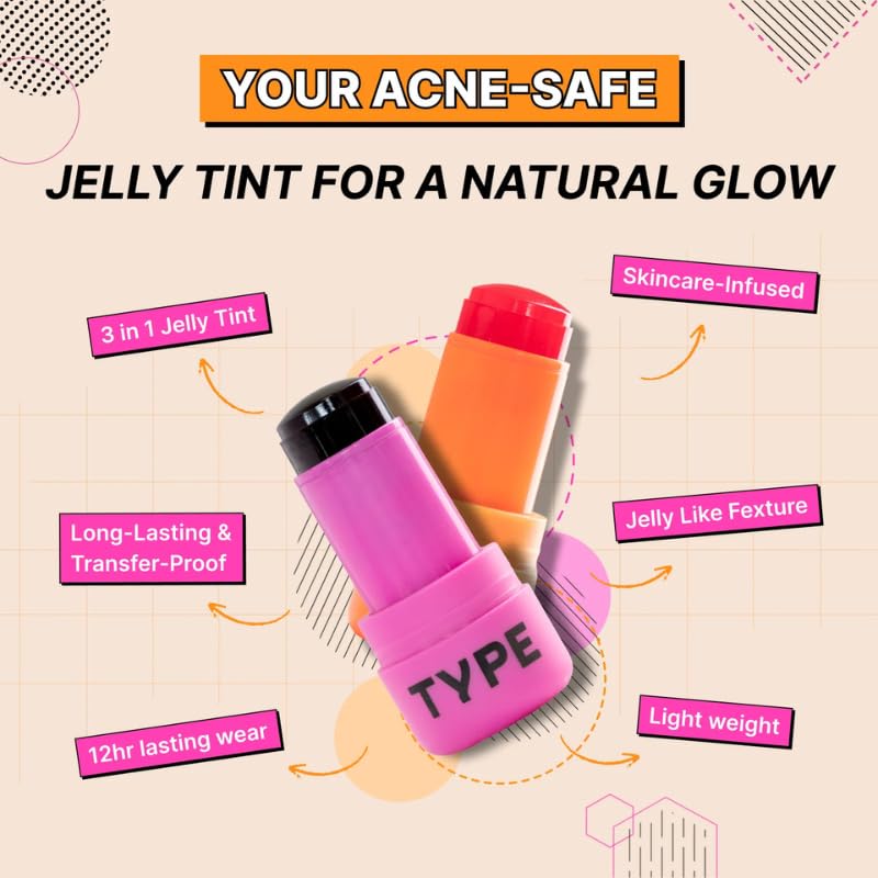 TYPE BEAUTY INC Shimmery Get Even Hydra Jelly Tint - Cheeks, Lips and Eyes For Brightening and Balancing - Pink Ice 89