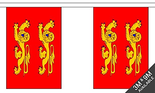 Image of Flagtex Normandy Fabric Bunting – 3m with 10 Flags – Fabric for Indoor & Outdoor Use – String Flags Banners Norman French France Regional Northwest Normandie